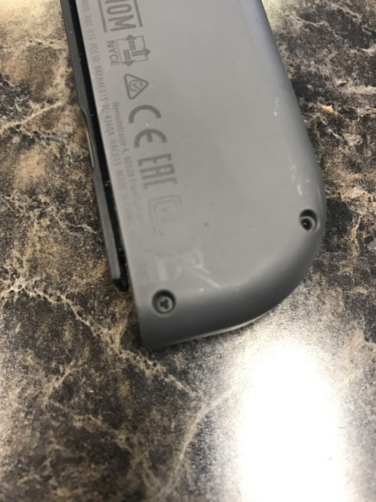 Backside of a left joycon for a Nintendo Switch